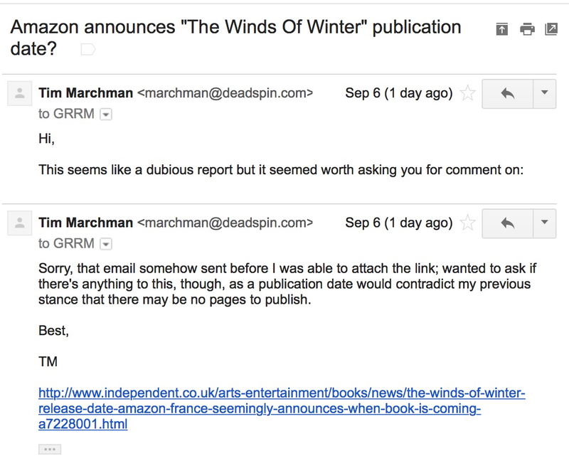 Illustration for article titled GRRM Refuses To Address Rumor That He Has Pages